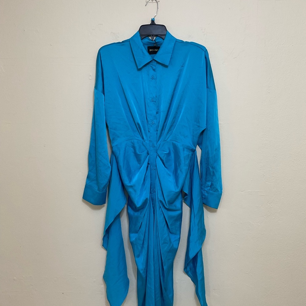 Elegant Blue Midi‎ Dress